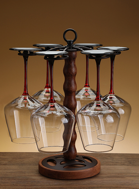 创意实木红酒杯架悬倒高脚杯吊杯架高档现代简约酒柜摆件家用展示