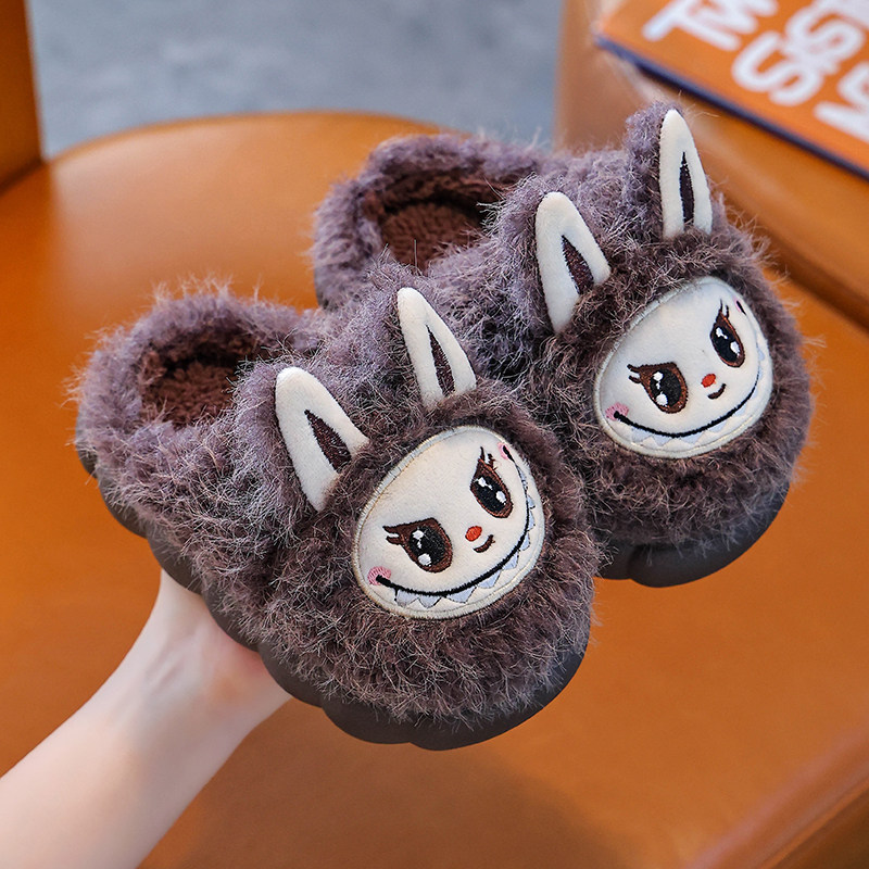 儿童棉拖鞋秋冬季男女童2025新款拉布布女孩家居防滑保暖加绒棉拖