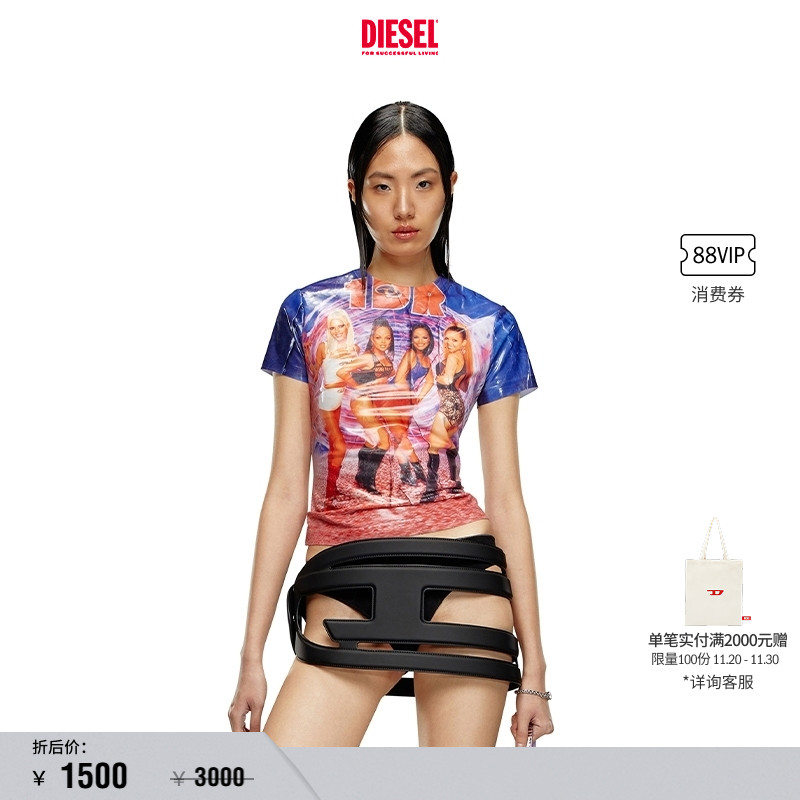 Diesel时装秀印花短袖T恤