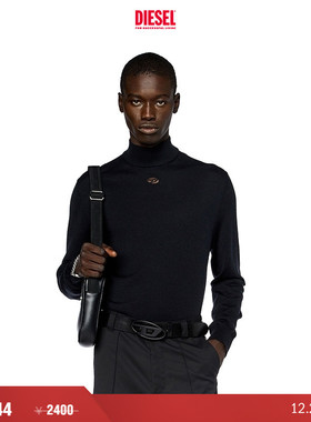 [折扣]DIESEL男士OVAL D LOGO半高领绵羊毛针织衫A124450CHAU