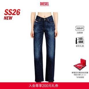 [新款]DIESEL女士26早春D-SENT高腰合身直筒牛仔裤A198710ADBL