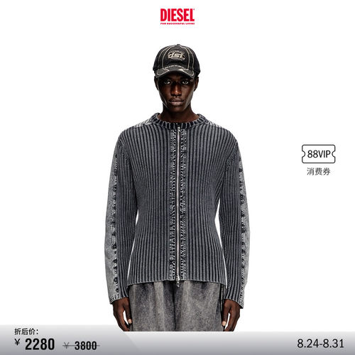 [折扣]DIESEL男士双向拉链长袖针织开衫A174640QMAN