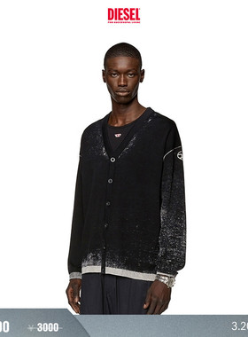 [折扣]DIESEL男士OVAL D黑色开衫针织衫A111900BEAR