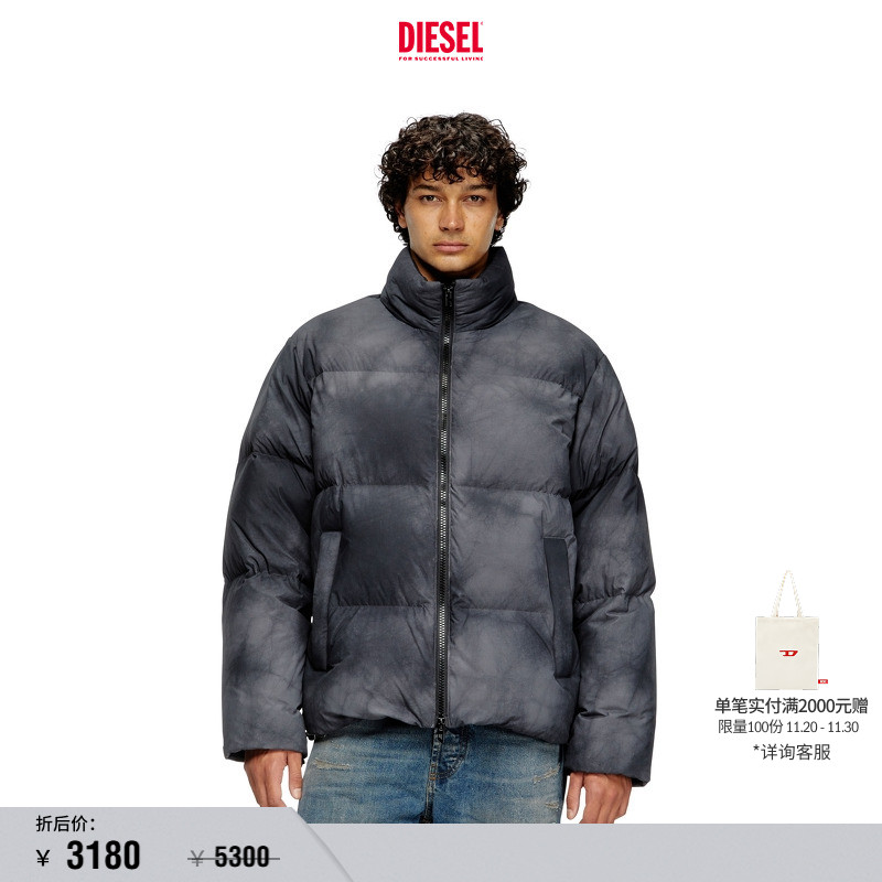 [折扣]DIESEL男士斑驳渐变羽绒服外套A144010CBCS