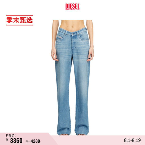 [季末甄选]DIESEL女士D-SENT高腰合身直筒牛仔裤A2386409Q18