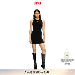 DIESEL女士OVAL 连衣裙A174490DLAX D黑色深绿色短款