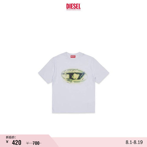 [折扣]DIESEL男童OVAL D白色圆领短袖T恤J024960GRAM