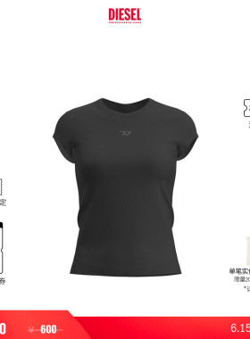 [折扣]DIESEL女士黑色D LOGO短袖T恤A15408RAFAA