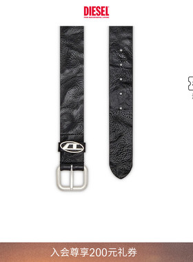 [礼物]DIESEL男女同款OVAL D黑色腰带X10314PS681