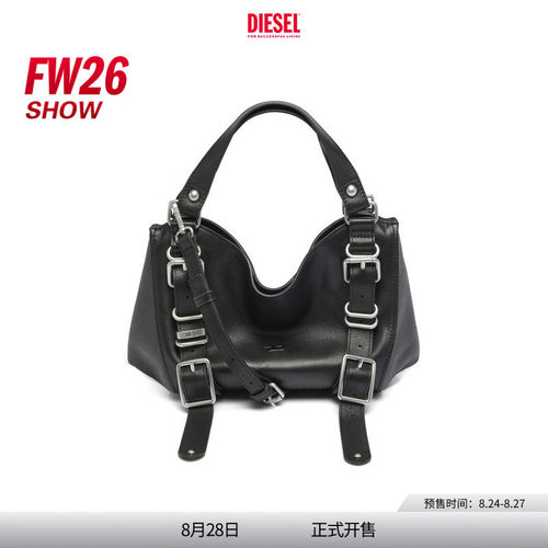 [新款]DIESEL女士时装秀26早秋黑色小号D-ONE包袋X10947P9498