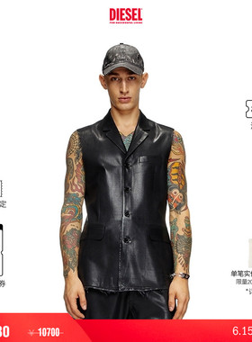 [折扣]DIESEL男士时装秀黑色修身西装背心马甲A158270NKBV