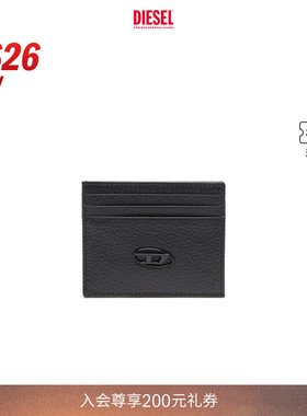 [新款]DIESEL男士26早春黑色简约OVAL D多卡位卡包X09018P0685