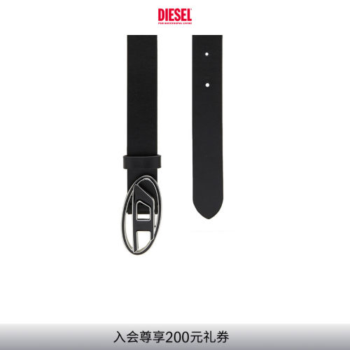 [经典]DIESEL女士OVAL D LOGO黑色皮带腰带X09716P1245 - 封面