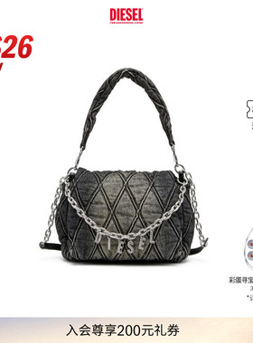 DIESEL女士26春夏CHARM D菱格纹中号手提流浪包X09596P6330