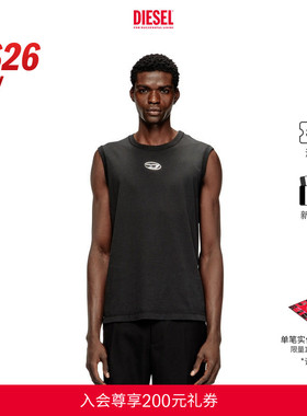 [新款]DIESEL男士26早春OVAL D黑色白色背心A217430JMBB