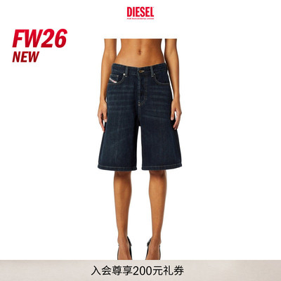[新款]DIESEL女士26早秋DE-SIRE深蓝五分牛仔短裤A1405109P81