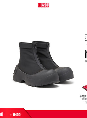 [折扣]DIESEL男士OVAL D黑色拉链短靴时装靴Y03457P6951
