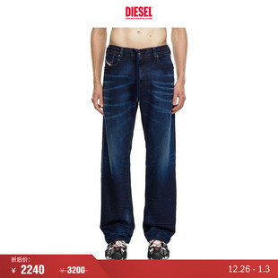 REEL深蓝中腰合身直筒牛仔裤 DIESEL男士 A1786709J35 折扣