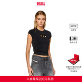 LOGO镂空通勤穿搭短袖 DIESEL女士OVAL T恤A062680AFAA
