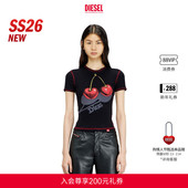 T恤A231290SPFV DIESEL女士26早春樱桃印花短袖 情人节限定 新款