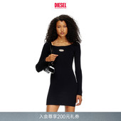 连衣裙A141880DLAX 短款 DIESEL女士OVAL D黑色长袖