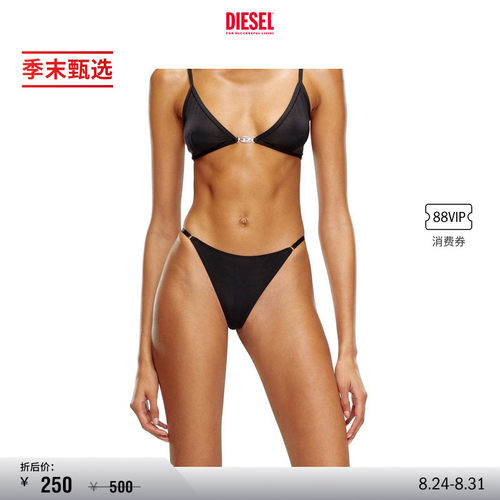 [季末甄选]DIESEL女士三角黑色吊环链接内裤A152230HPAK