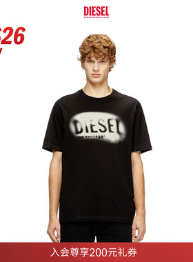 [新款]DIESEL男士26早春SUPER LOGO黑色简约T恤A199710QIAM