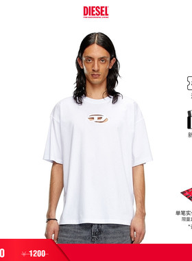 [折扣]DIESEL男女同款中性OVAL D白色短袖T恤A151800NIAX
