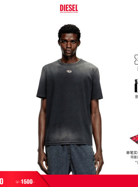 [折扣]DIESEL男士OVAL D黑色渐变休闲短袖T恤A196300CHBI
