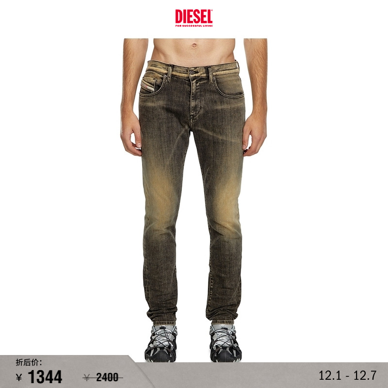 [折扣]DIESEL男士D-STRUKT中腰修身窄脚牛仔裤A0356209J48