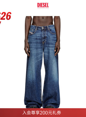 [新款]DIESEL男士26早春D-RISE低腰宽松阔腿牛仔裤A0637109I27