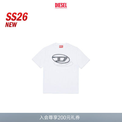 [新款]DIESEL男童26早春白色OVAL D-LOGOT恤J0260100YI9