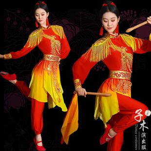 2025新款打鼓服演出服中国风威风鼓打大鼓服装喜庆大气锣鼓队衣服