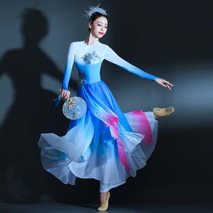 古典舞演出服女飘逸中国风艺考剧目扇子舞蹈服装现代秧歌服表演服