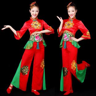 锣鼓队秧歌服2025新款打鼓舞蹈演出服威风鼓广场舞腰鼓服装女套装
