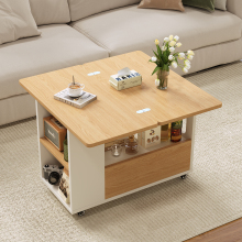 可移动折叠茶几客厅边几小推车小户型沙发侧边柜多功能茶桌奶油风