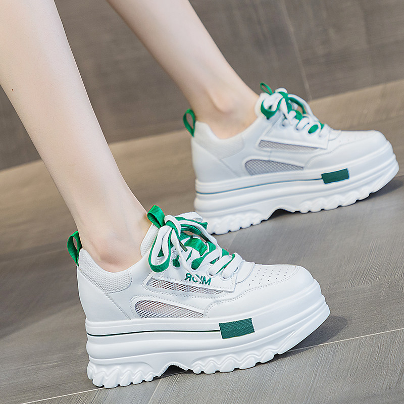 增高小白鞋女款显瘦2024年夏季百搭不累脚休闲鞋网眼薄款透气软底