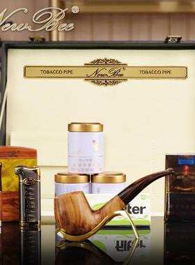 Newbee海南黄花梨木烟斗高端豪华礼盒男士手工实木坎伯兰烟嘴烟具