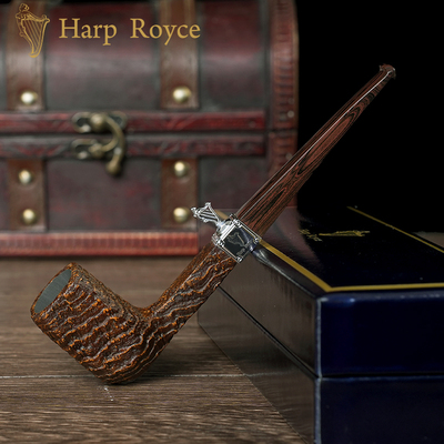 哈伯莱斯石楠木烟斗手工皇家竖琴实木撞球烟斗老式传统男士过滤具