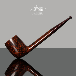 NewBee鲜蜂石楠木烟斗男士手工大长腿撞球斗直柄实木老式过滤烟具