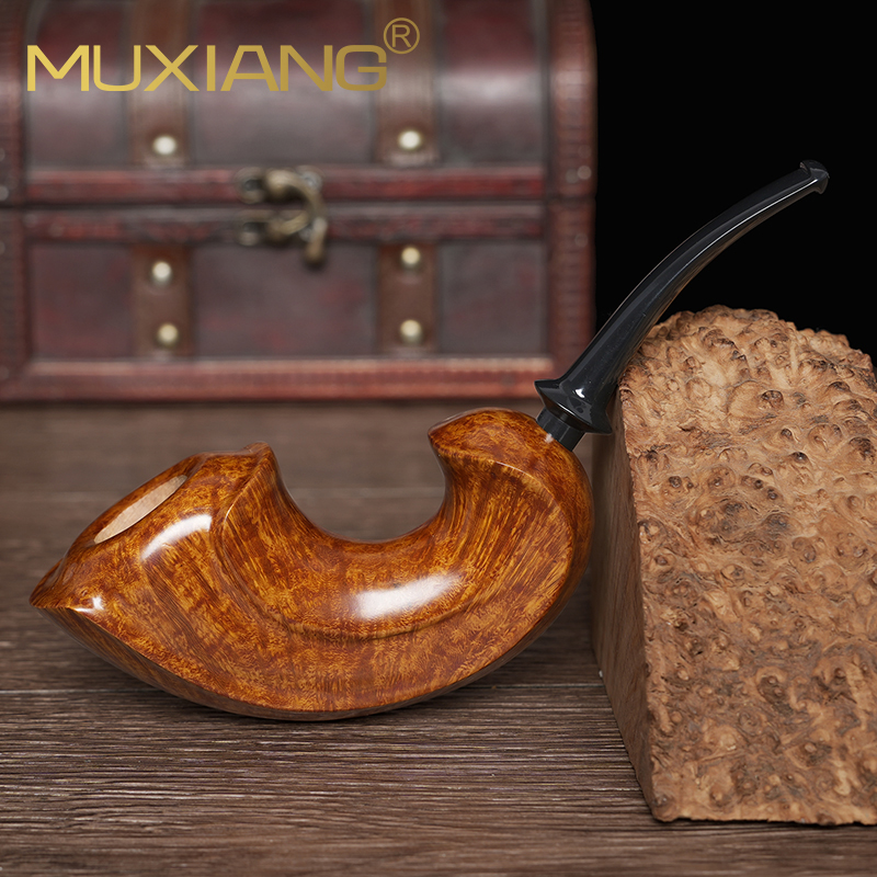 石楠木烟斗手工自由式实木号角军插烟斗传统老式过滤男士专用烟具