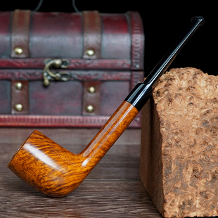石楠木烟斗手工实木撞球斗直柄长腿老式传统过滤男士专用烟具配件
