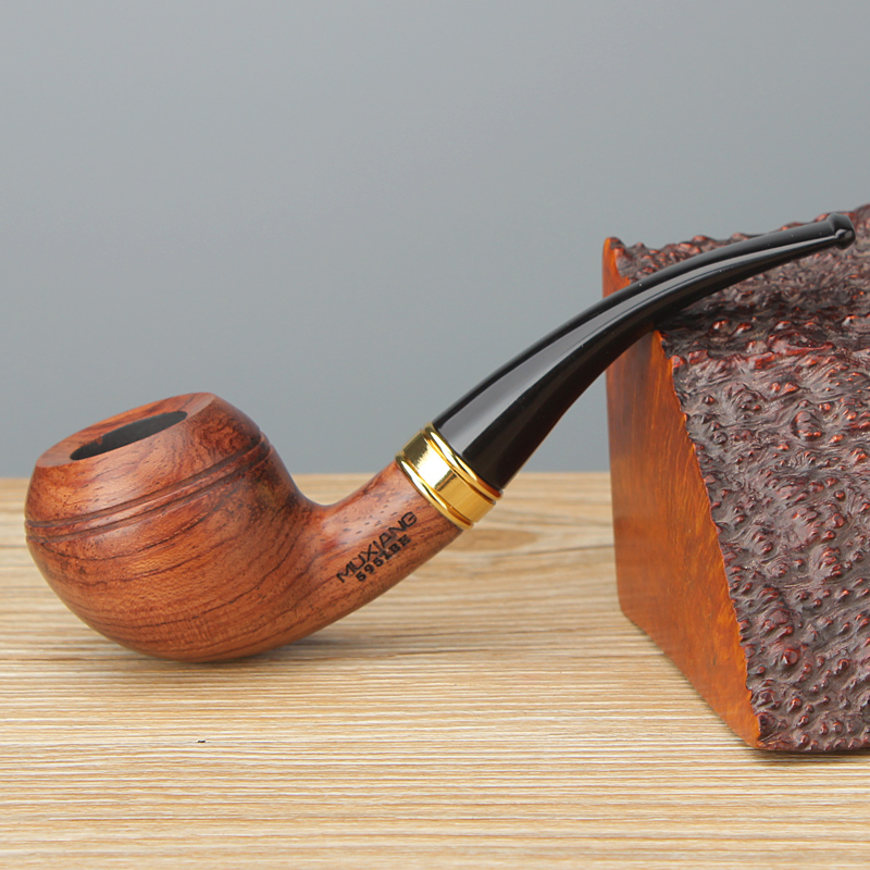 NewBee鲜蜂花梨木烟斗手工实木牛头犬式烟斗老式传统男士过滤专用