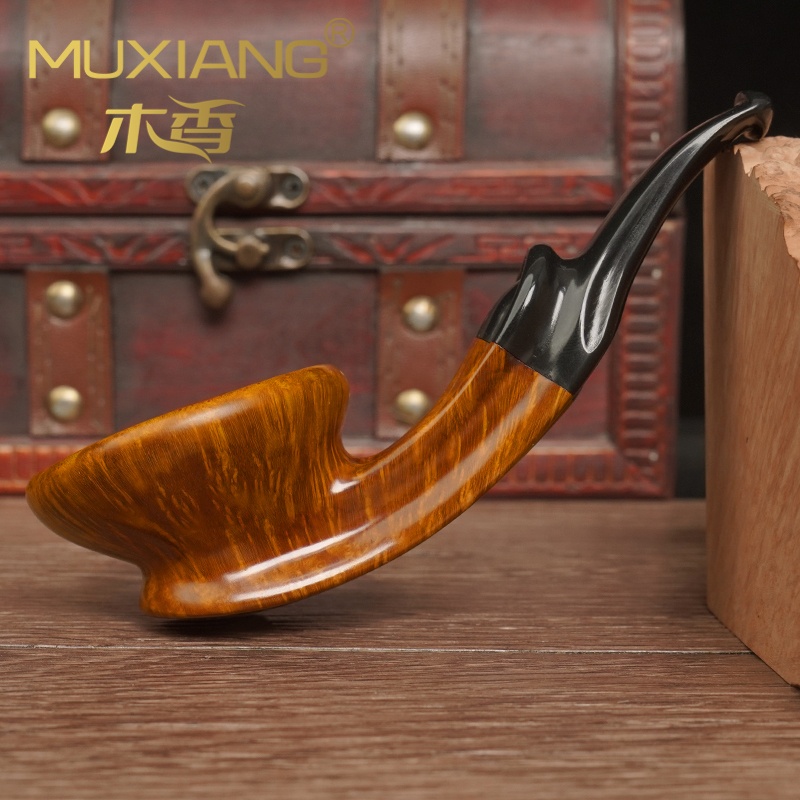 木香石楠木烟斗男士手工飞碟牛头斗实木传统老式过滤专用烟具配件