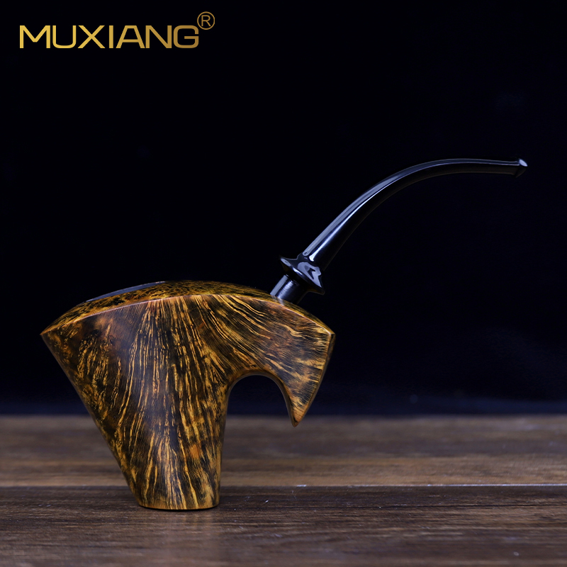 石楠木手工自由式军插烟斗