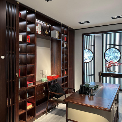 半墨新中式书房茶室全屋定制