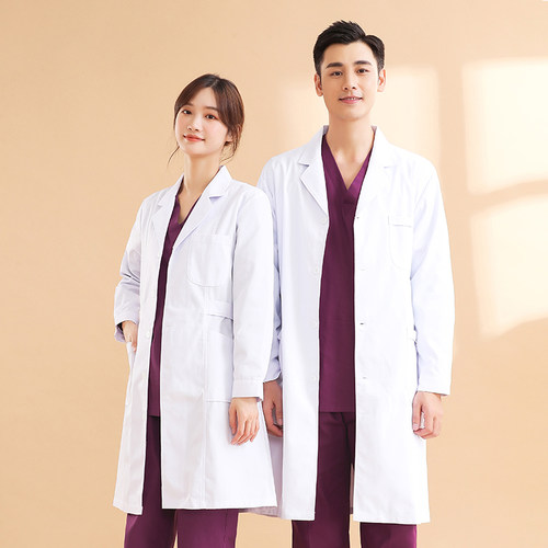 白大褂男长袖医生大衣实验医师服