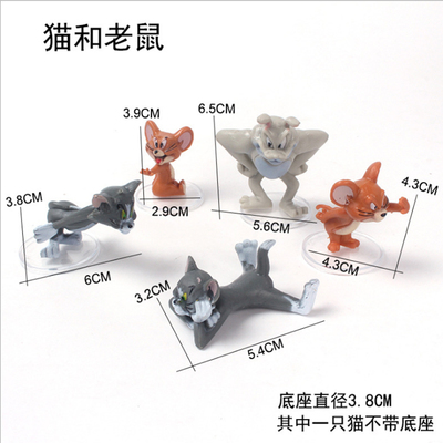 杰瑞汤姆猫和老鼠生日蛋糕情景烘焙装饰摆件儿童甜品台装饰摆件
