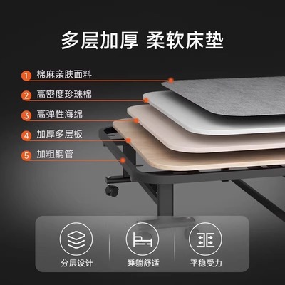 办公室午休折叠床四折床单人家用便携办公室午睡简易床医院陪护床