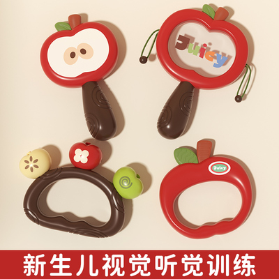 婴儿玩具0到6个月新生红色沙锤宝宝手摇铃抓握追听力训练1小月龄3